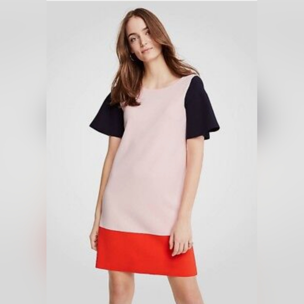 Ann Taylor Petite Colorblock Sweater Shift Dress, Small Petite, NWOT